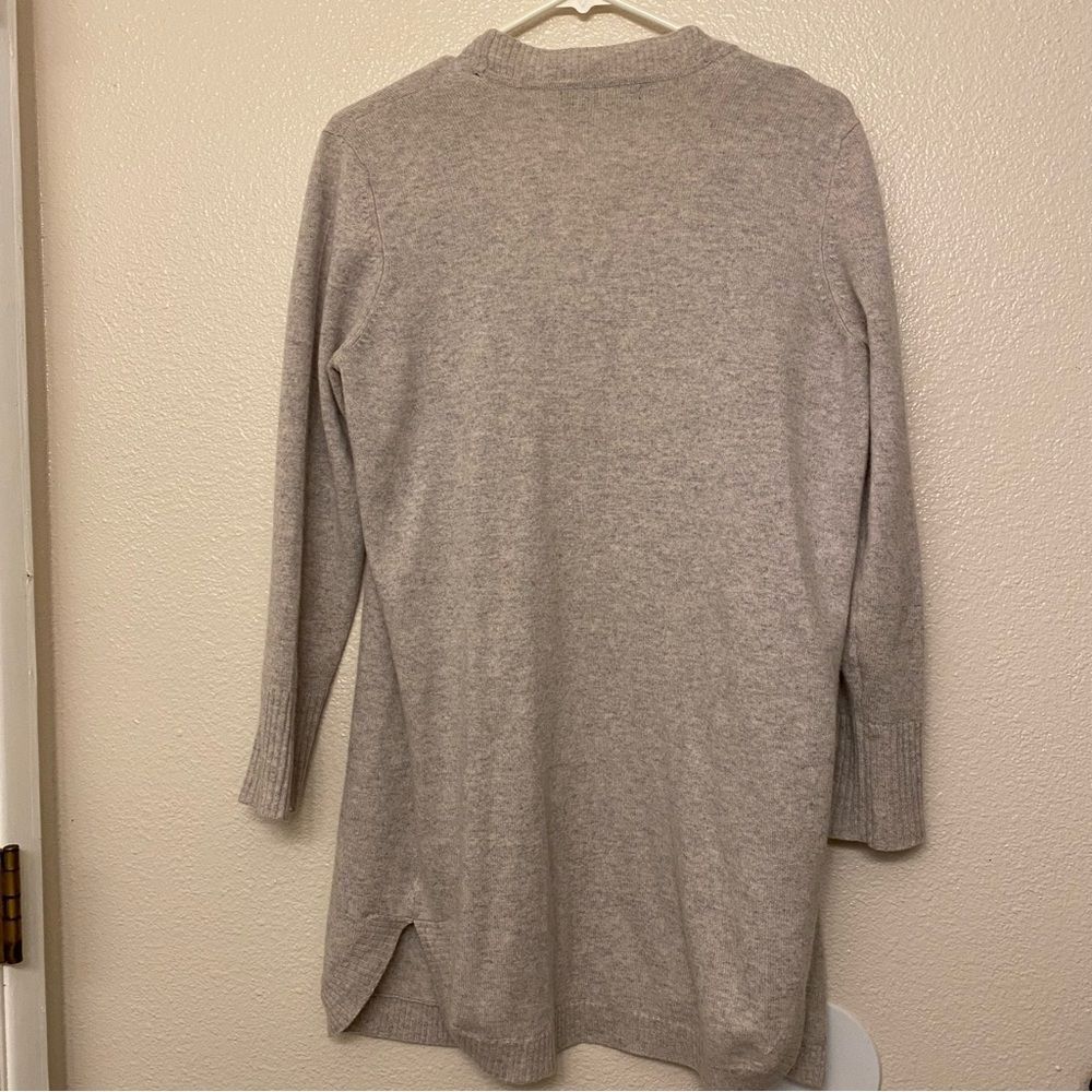 M&S Mark and Spencer relaxed open front gray 100% cashmere cardigan sweater 12/M - Picture 2 of 13
